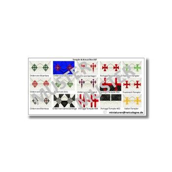 1:72 Flags / Banner Mittelalter for various Templar Knights # 07 TSF-115