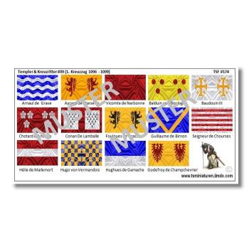1:72 Flags / Banner Mittelalter 1.st Crusade from 1096-1099 # 09 TSF-174