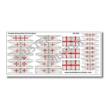 1:72 Flags / Banner Mittelalter Templar Knights # 15 TSF-195