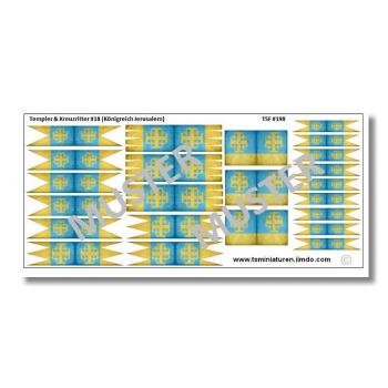 1:72 Flags / Banner Mittelalter Kingdom Jerusalem Knights # 18 TSF-198