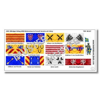 1:72 Mittelalter 100 Years War - Crecy Bohemian knights Flags / Banner # 08 TSF-167