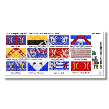 1:72 Mittelalter 100 Years War - Crecy German knights Flags / Banner # 09 TSF-168