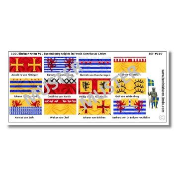 1:72 Medieval 100 Years War - Crecy Luxembourg Knights Flags / Banner # 10 TSF-169