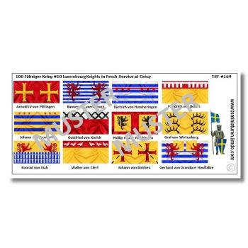 1:72 Mittelalter 100 Years War - Crecy Luxembourg Knights Flags / Banner # 10 TSF-169