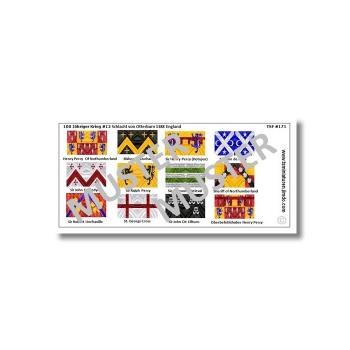 1:72 Mittelalter 100 Years War - Otterbrun English Knights Flags / Banner # 12 TSF-171