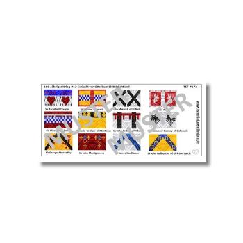 1:72 Mittelalter 100 Years War - Otterbrun Scotish Knights Flags / Banner # 13 TSF-172