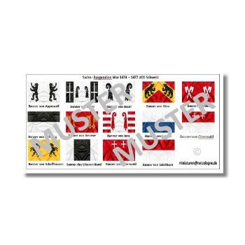 1:72 Mittelalter Swiss Knights Flags / Banner # 1 TSF-145