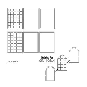 Green-Line: GL-103-4 2 pieces Barred Window #4, 1:35