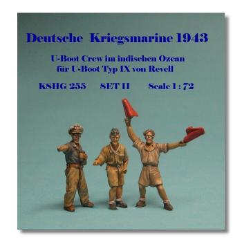 Hecker & Goros: KSHG 255 U-Boot Crew im Indischen Ocean für U-Boot Typ IX von Revell SET II