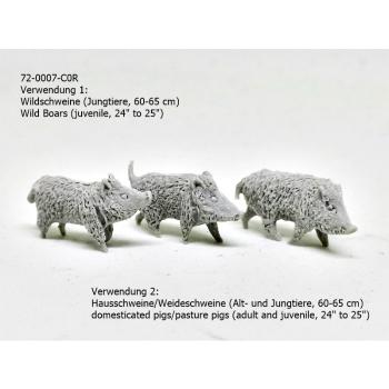 Stenfalk: 72-FR-B007 Wild Boar Pups - Domestic Pigs - Willow Pigs, 1:72