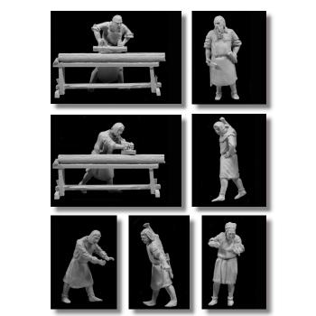 Valdemar-Miniatures: VA161 "Medieval Builders" Set#2 1:72