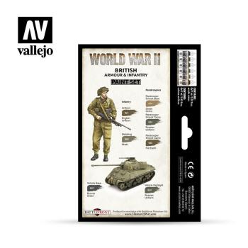 Vallejo Model Color Set: Vallejo 70.204 WWII British Armour & Infantry