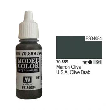 Vallejo Model Color - 091 USA Olive Drab, 17 ml (70.889)