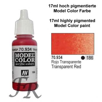 Vallejo Model Color - 186 Transparent Red, 17 ml (70.934)