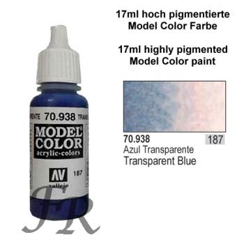 Vallejo Model Color - 187 Transparent Blue, 17 ml (70.938)