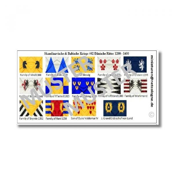 1:72 Medieval Danish Knights Flags / Banner # 2 TSF-128