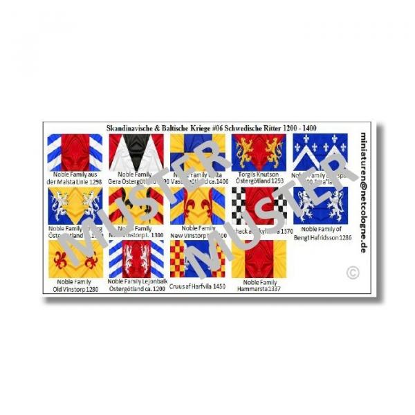 1:72 Mittelalter Swedish Knights Flags / Banner # 6 TSF-132