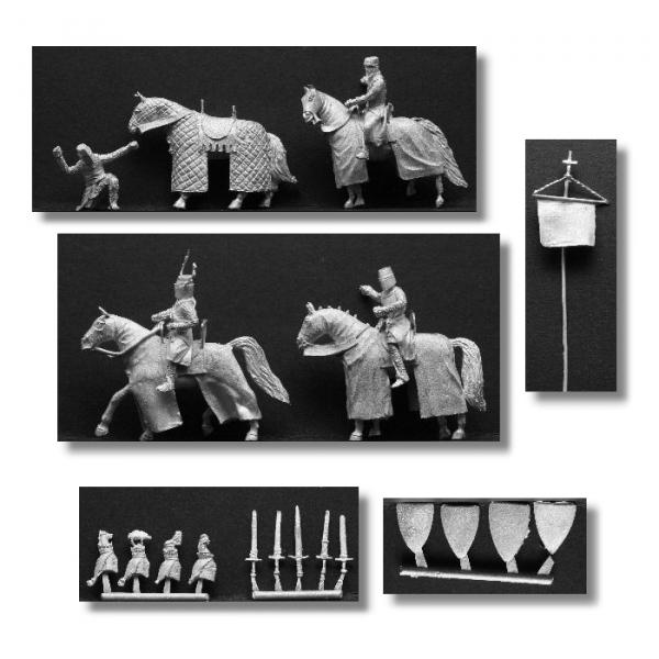 Valdemar-Miniatures: VM039 Medieval command set 1:72