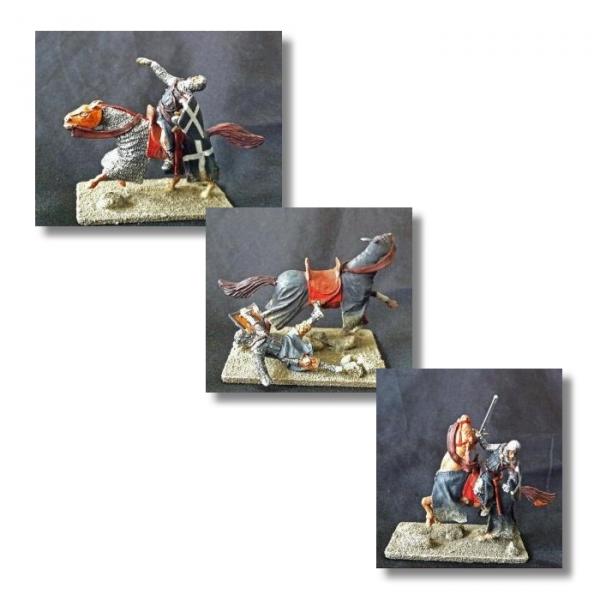 Valdemar-Miniatures: VM031 Medieval Falling knights set #2 1:72