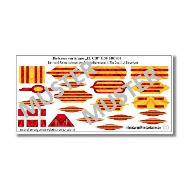 1:72 Flags / Banner Medieval The Crown of Aragon El Cid #01 TSF-151