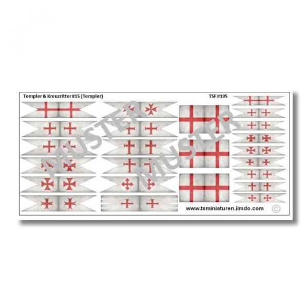 1:72 Flags / Banner Mittelalter Templar Knights # 15 TSF-195