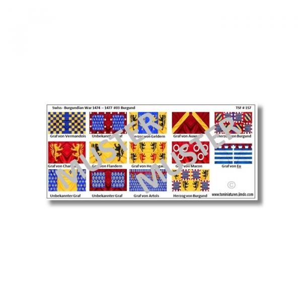 1:72 Mittelalter Burgundian Knights Flags / Banner # 3 TSF-157