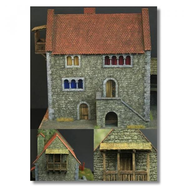 Green-Line: GL-GEB-015+016 Romanisches Haus incl. Anbau, 1:72