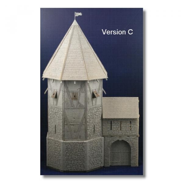 Green-Line: GL-GEB-043 Medieval octagonal tower with growing, 1:72