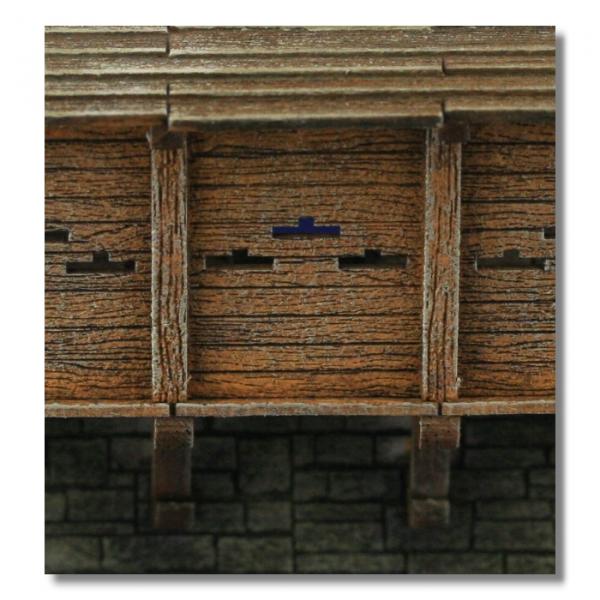 Green-Line: GL-GEB-024b Medieval Wall with wooden fortified gang 1:72