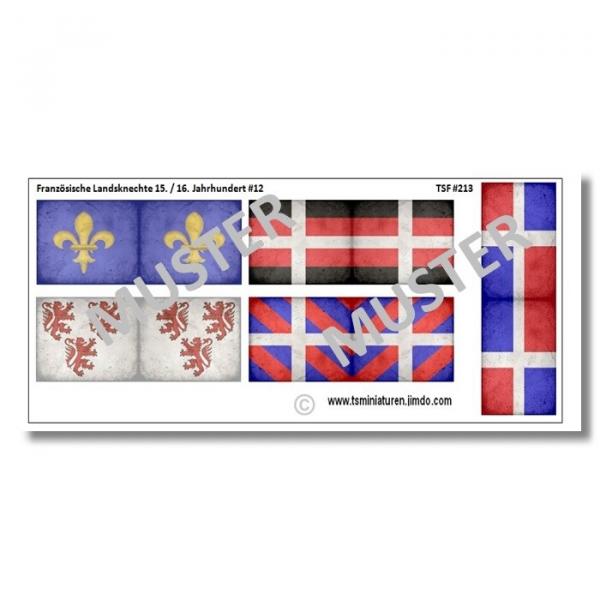 1:72 Flags / Banner for French Landsknechts (aged) # 12 TSF-213