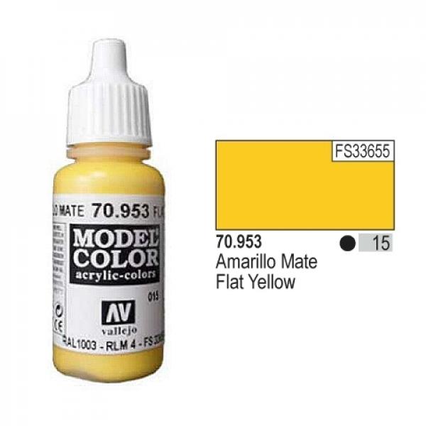 Vallejo Model Color - 015 Flat Yellow, 17 ml (70.953)