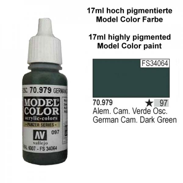 Vallejo Model Color -097 German Camo Dark Green, 17 ml (70.979)