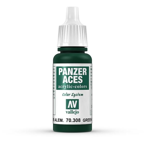 Vallejo Panzer Aces: 70308 German Green Tail Light, 17ml