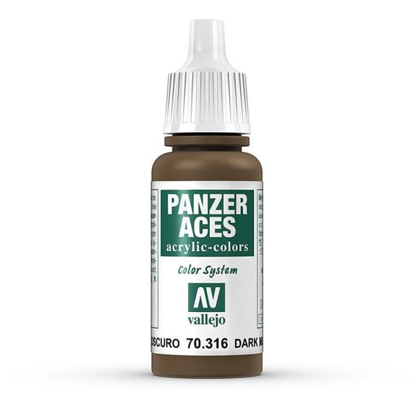 Vallejo Panzer Aces: 70316 Dark Mud, 17ml